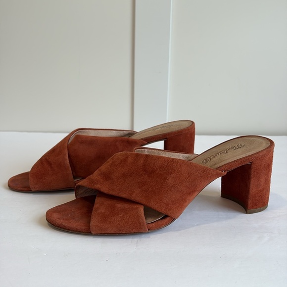 Madewell Suede Mules in Rust - Picture 9 of 13